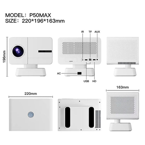 P50 4K Supported Ultra HD Cinema Projector – HD Clarity & Big Screen Fun
