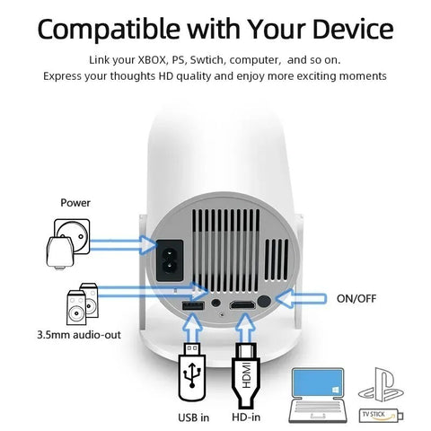HY300 Pro Plus 1080p Supported Smart Projector | Compact & Portable | Home Cinema Experience